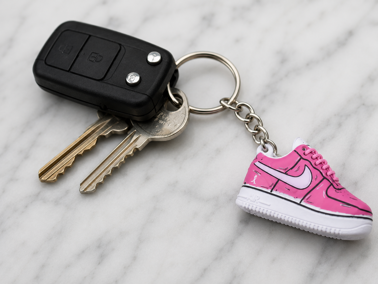 Schlüsselanhänger Nike Air Force 1 Rosa – 3D Mini Sneaker | Geschenkidee