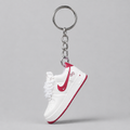 Schlüsselanhänger Nike Air Force 1 Weiß/Rot – 3D Mini Sneaker | Geschenk für Freundin