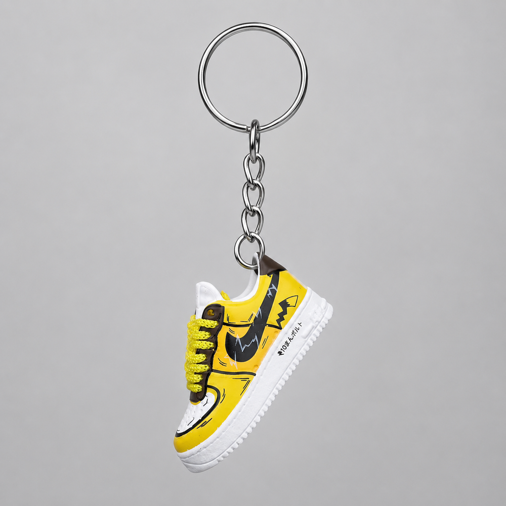 Schlüsselanhänger Nike Air Force 1 Gelb – 3D Mini Sneaker Pikachu Style | Geschenkidee