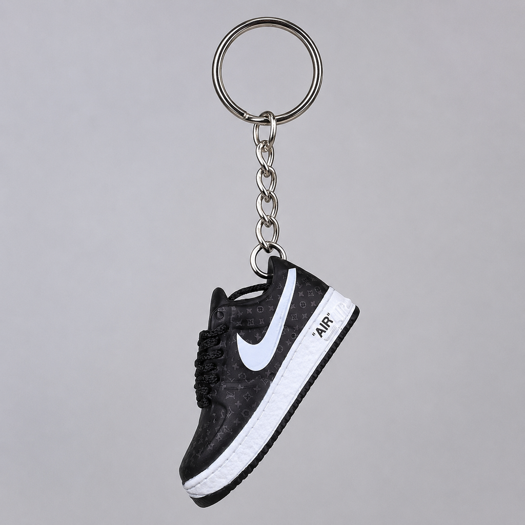 Schlüsselanhänger Nike Air Force 1 x Louis Vuitton Schwarz – 3D Mini Sneaker | Geschenkidee
