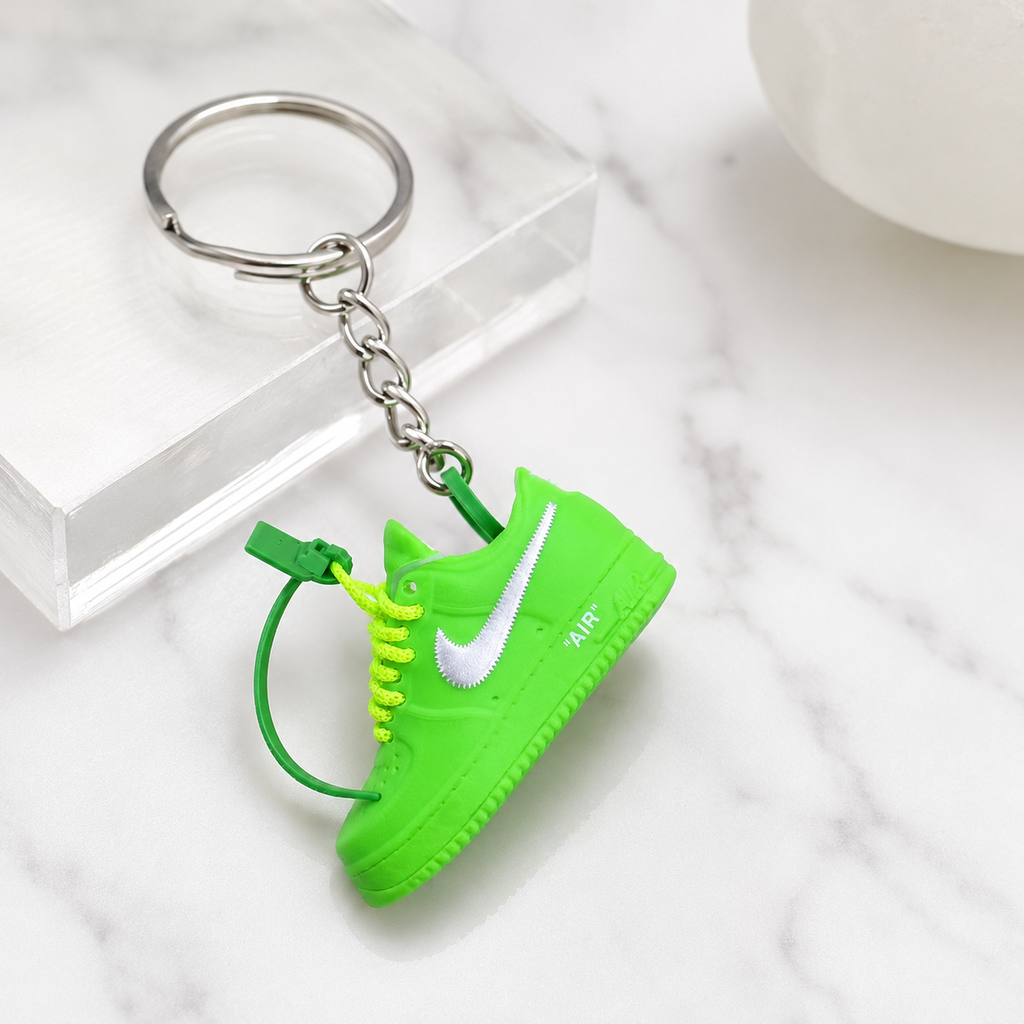 Schlüsselanhänger Nike Air Force 1 x Off-White Grün – 3D Mini Sneaker | Geschenkidee