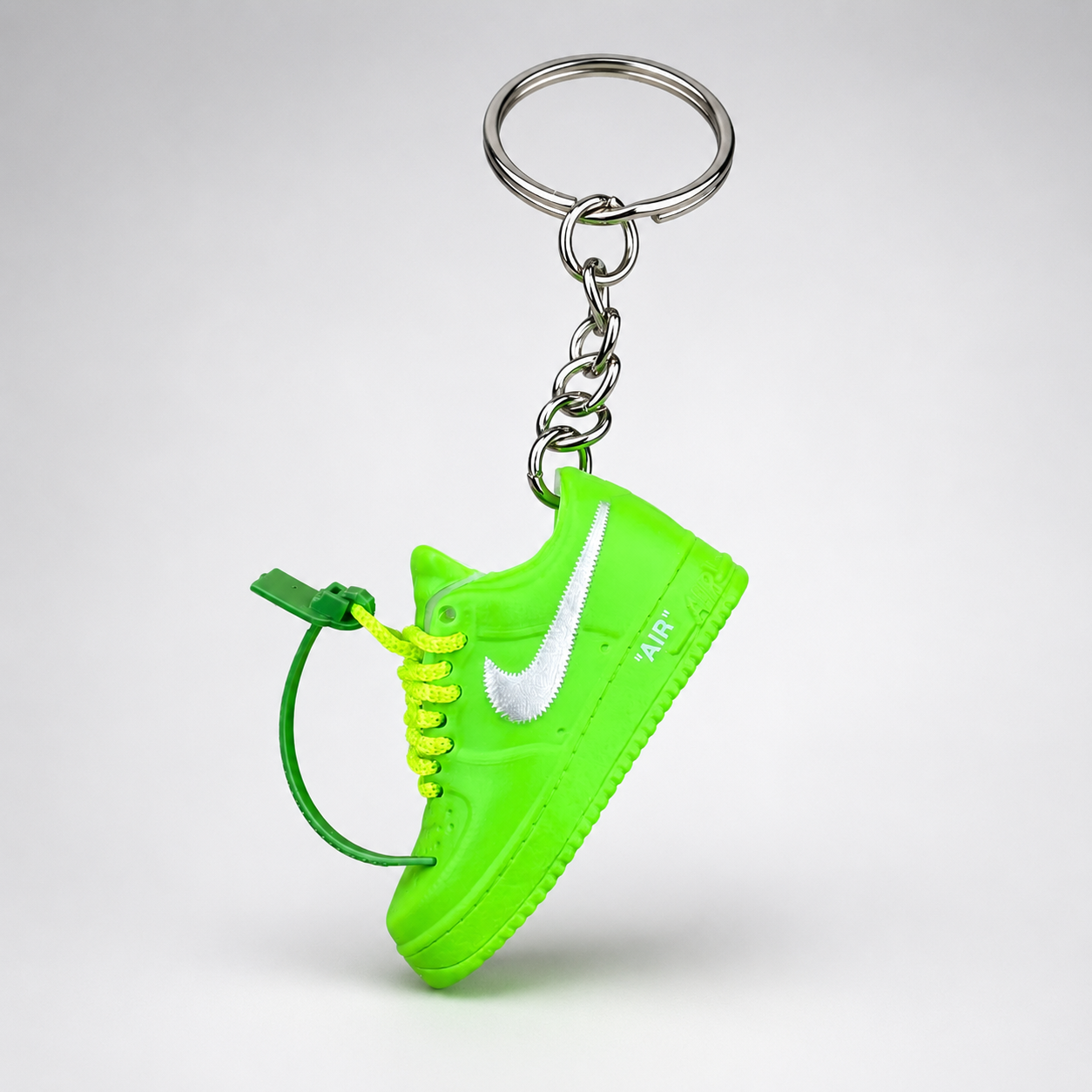 Schlüsselanhänger Nike Air Force 1 x Off-White Grün – 3D Mini Sneaker | Geschenkidee