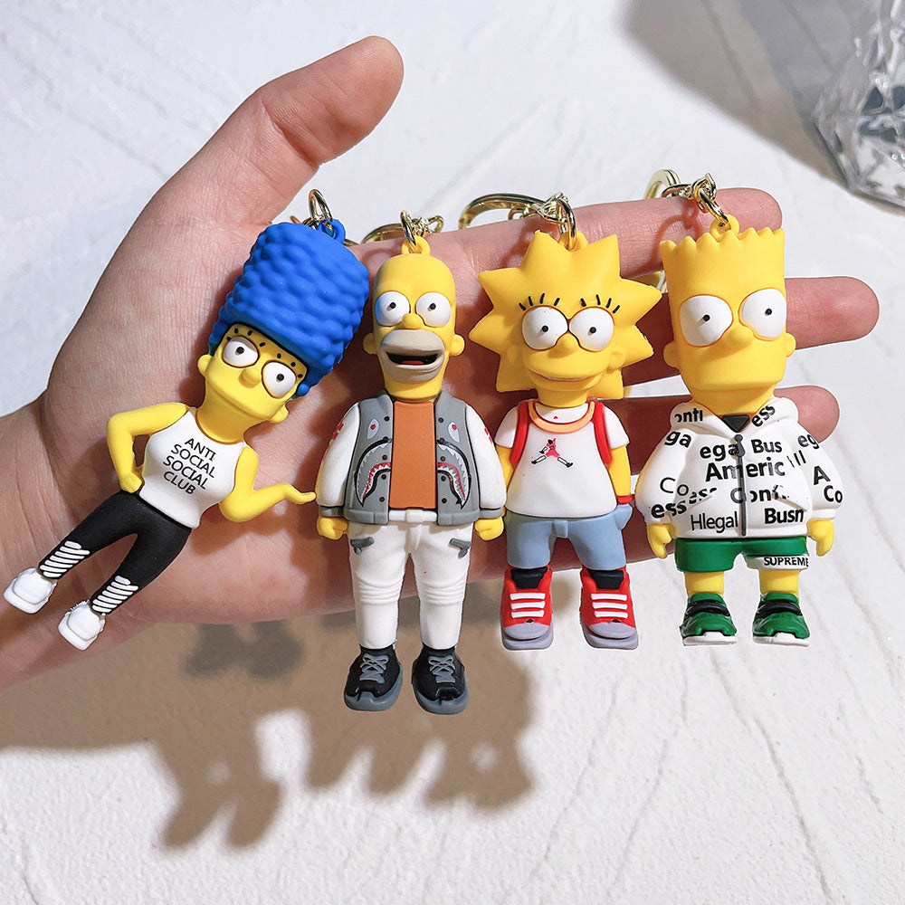 The Simpsons Schlüsselanhänger 3D – Homer, Bart, Lisa & Marge Cartoon Anhänger