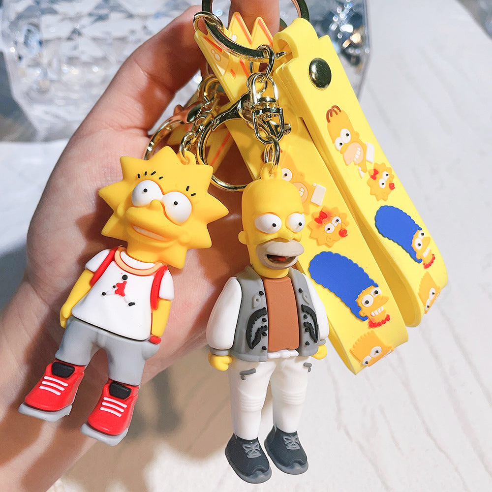 The Simpsons Schlüsselanhänger 3D – Homer, Bart, Lisa & Marge Cartoon Anhänger