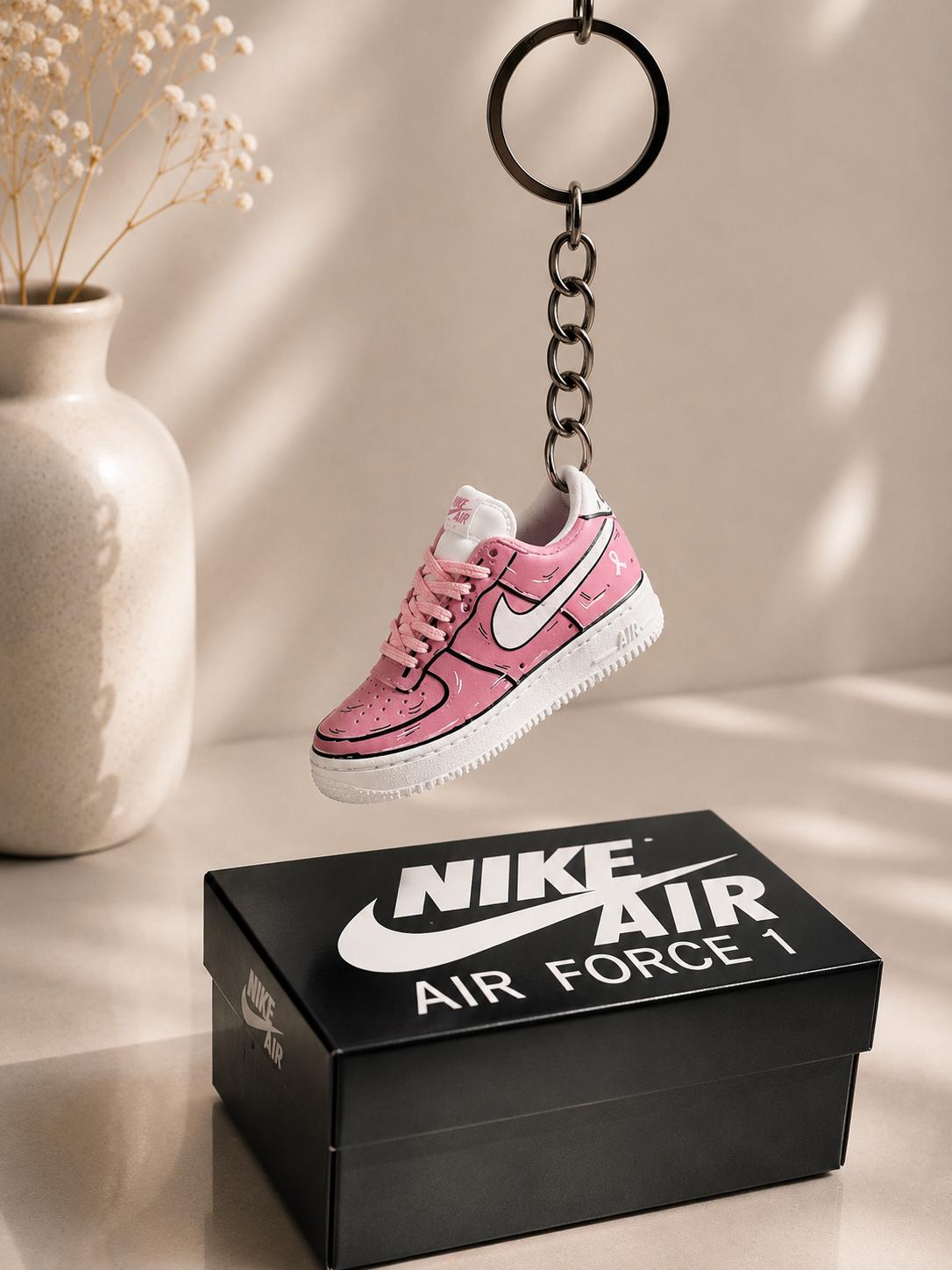 Schlüsselanhänger Nike Air Force 1 Rosa – 3D Mini Sneaker | Geschenkidee