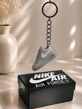 Schlüsselanhänger Nike Air Force 1 x Off-White Grau – 3D Mini Sneaker | Geschenkidee